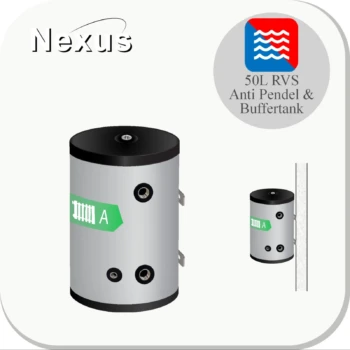 RVS buffervat BT-50/WM-C4 - vloer/wand model - 50L
