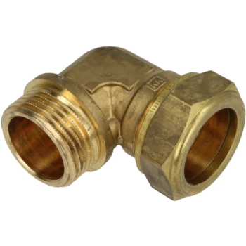 Messing knelkoppeling knie met uitwendig schroefdraad Ø 15 mm x 1/2" Bu