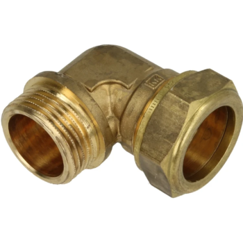 Messing knelkoppeling knie met uitwendig schroefdraad Ø 22 mm x 1" Bu