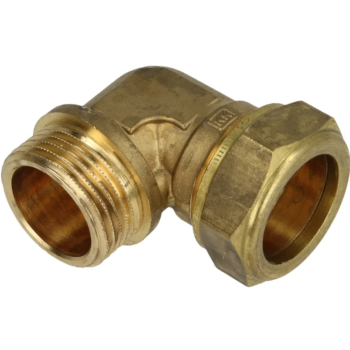 Messing knelkoppeling knie met uitwendig schroefdraad Ø 28 mm x 1" Bu