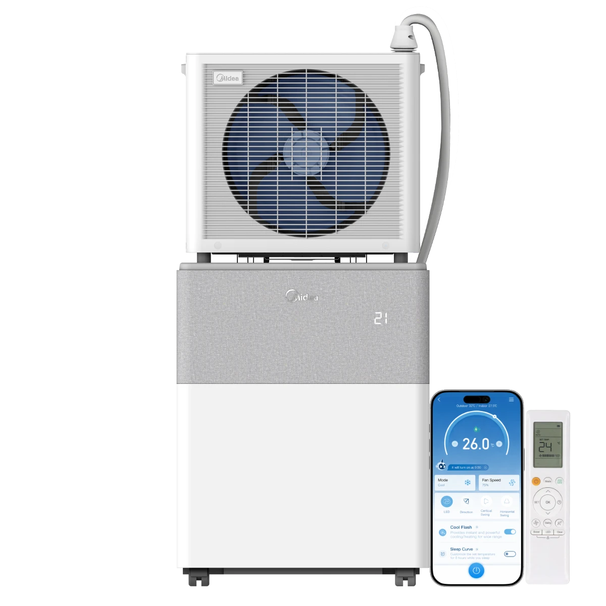 Midea Portasplit - Mobiele Airco - Wifi - Koelen & Verwarmen - 3.5 kW