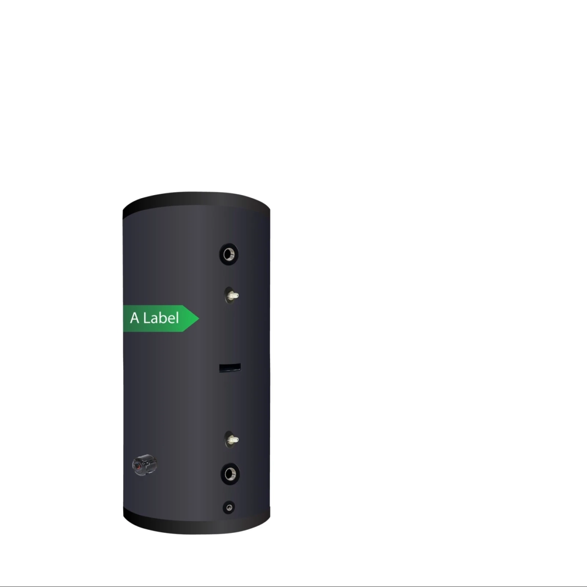 RVS boiler black - 1 XL 28mm warmtewisselaar - 200L