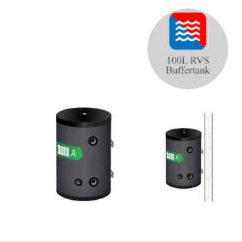 RVS buffervat BT-50/WM-C4 Black - 50L