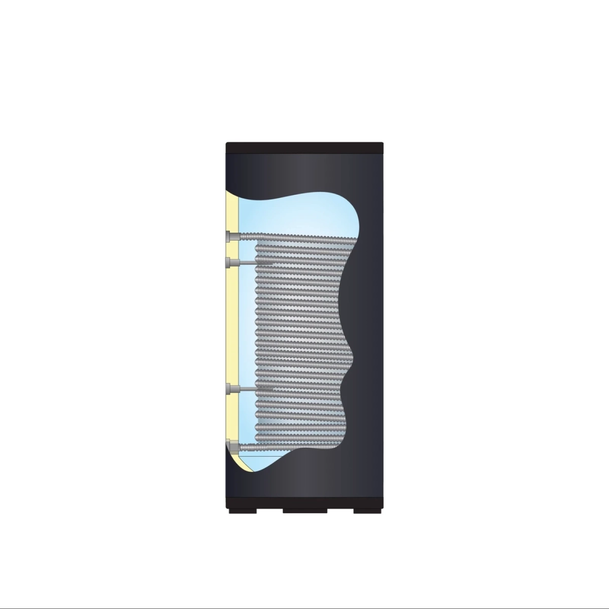 RVS boiler black - 1 XL 28mm warmtewisselaar - 300L - Afbeelding 4