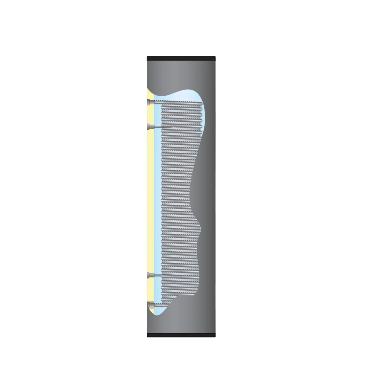 Slanke RVS boiler - 200L - 1XL 32mm warmtewisselaar - Afbeelding 4