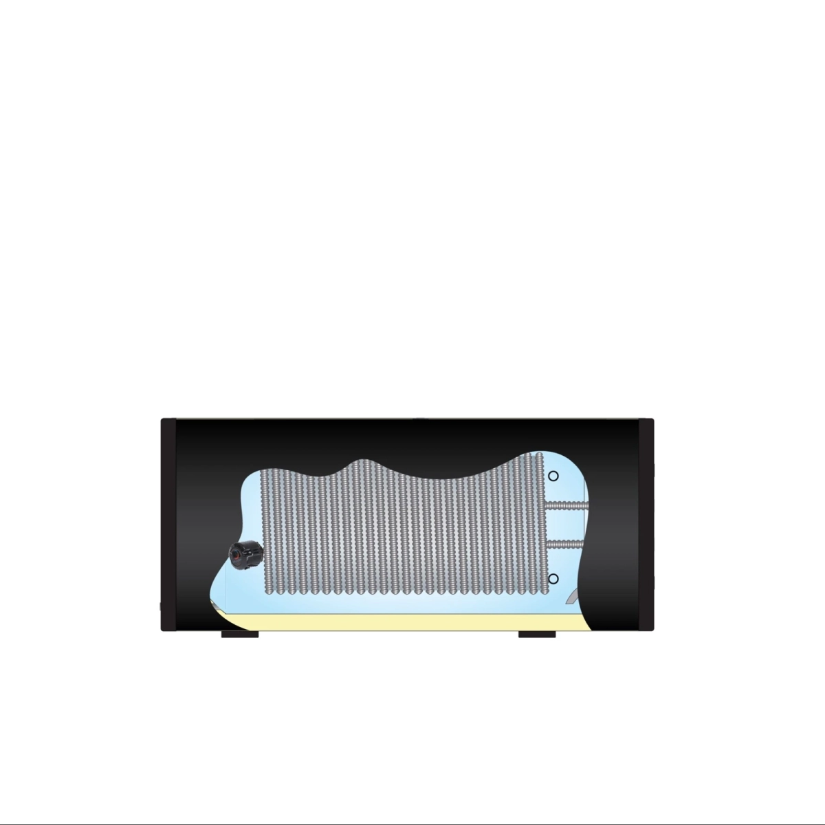 RVS Black Inline boiler horizontaal - 1 XL 32mm warmtewisselaar - 200L - Afbeelding 4