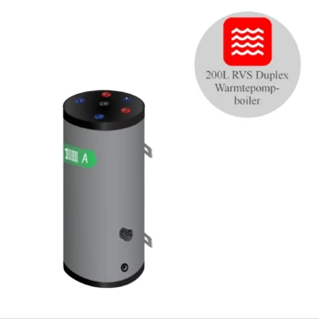 RVS boiler - 200L - vloer/wand model - 1 XL 28mm warmtewisselaar