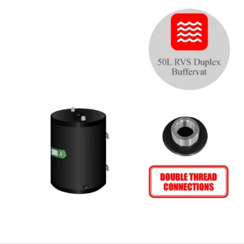 RVS buffervat BT-50 WM-B-C2 Black - 50L