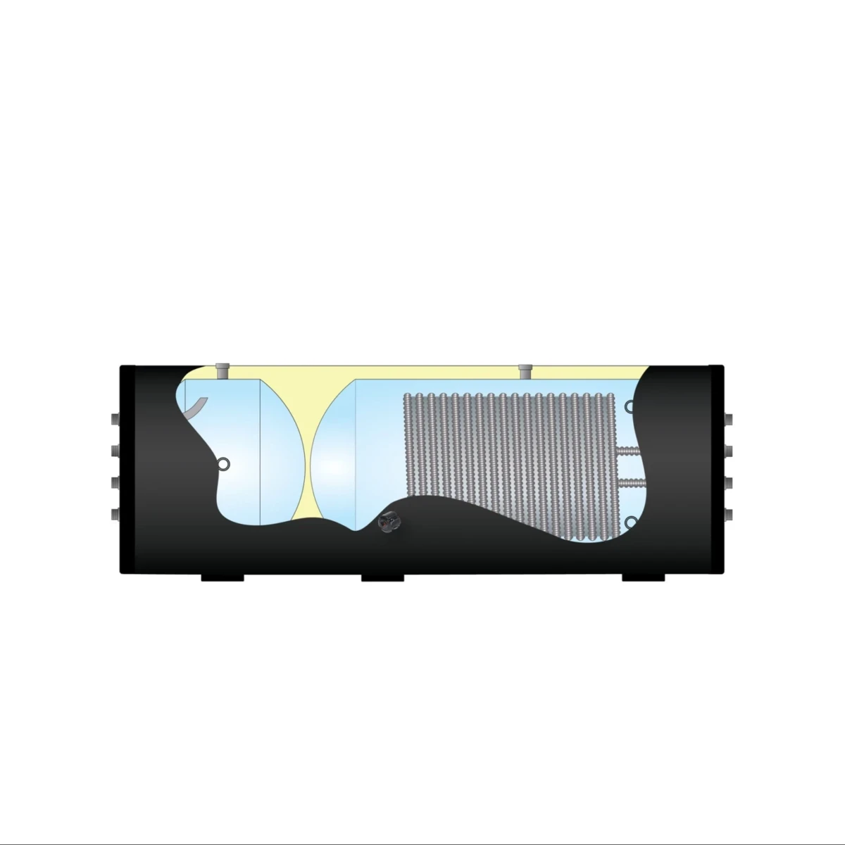 RVS Black series combi boiler horizontaal NXWT 300L + 100L buffer - Afbeelding 4