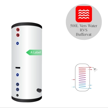 RVS boiler BT-500 XL-LE1 - 500L - 1 XXL 28mm warmtewisselaar