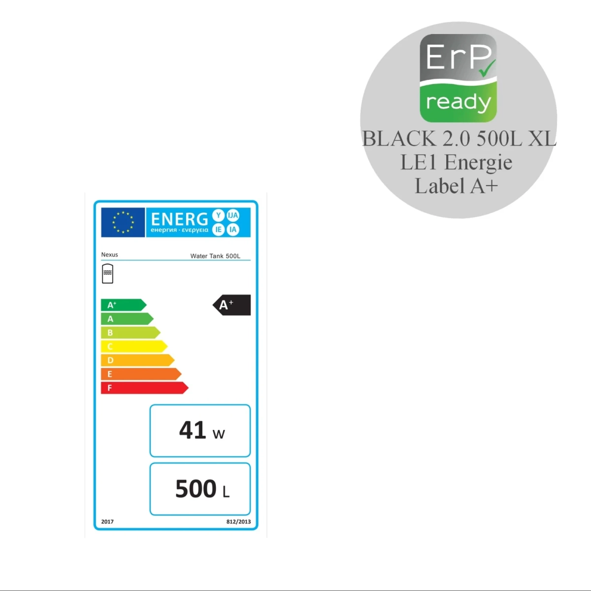 RVS Black 2.0 series A+ boiler - 1 XL 32mm warmtewisselaar - 500L - Afbeelding 2