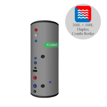 RVS combi boiler - 300L +100L buffer - 1 XL 28mm warmtewisselaar
