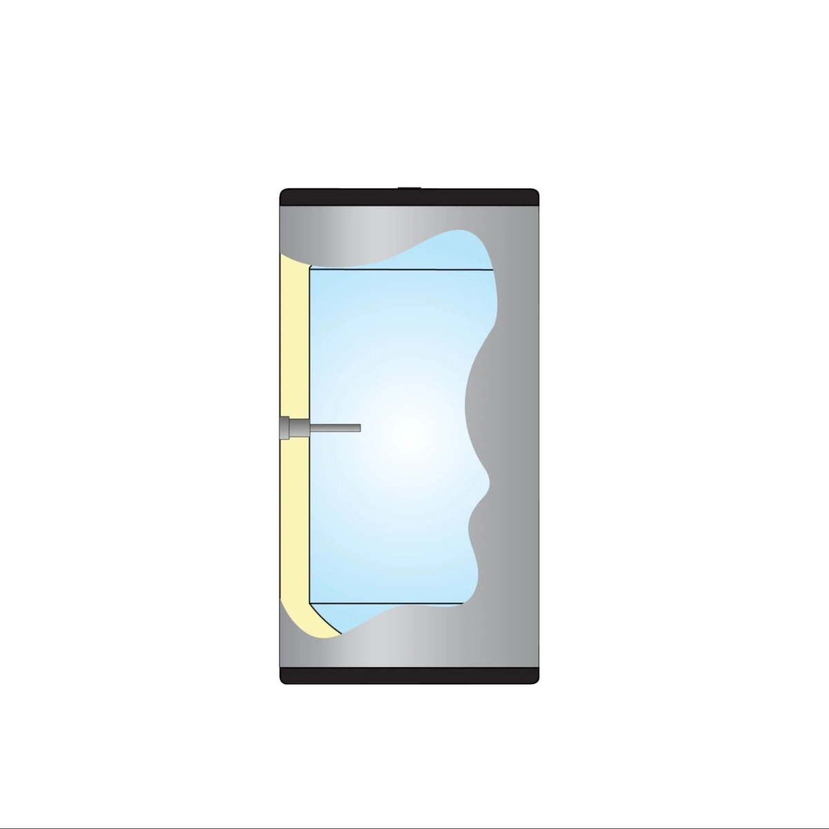 RVS buffervat - 3 aansluitingen - vloer/wand model - 80L - Afbeelding 4