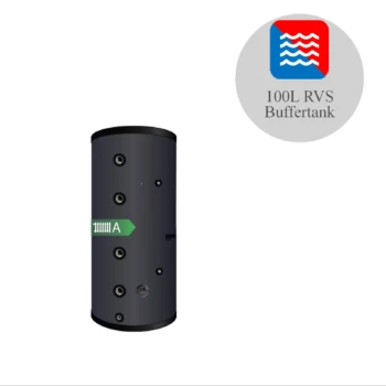 RVS buffervat black - vloer/wand model - 8 zijaansluitingen - 100L