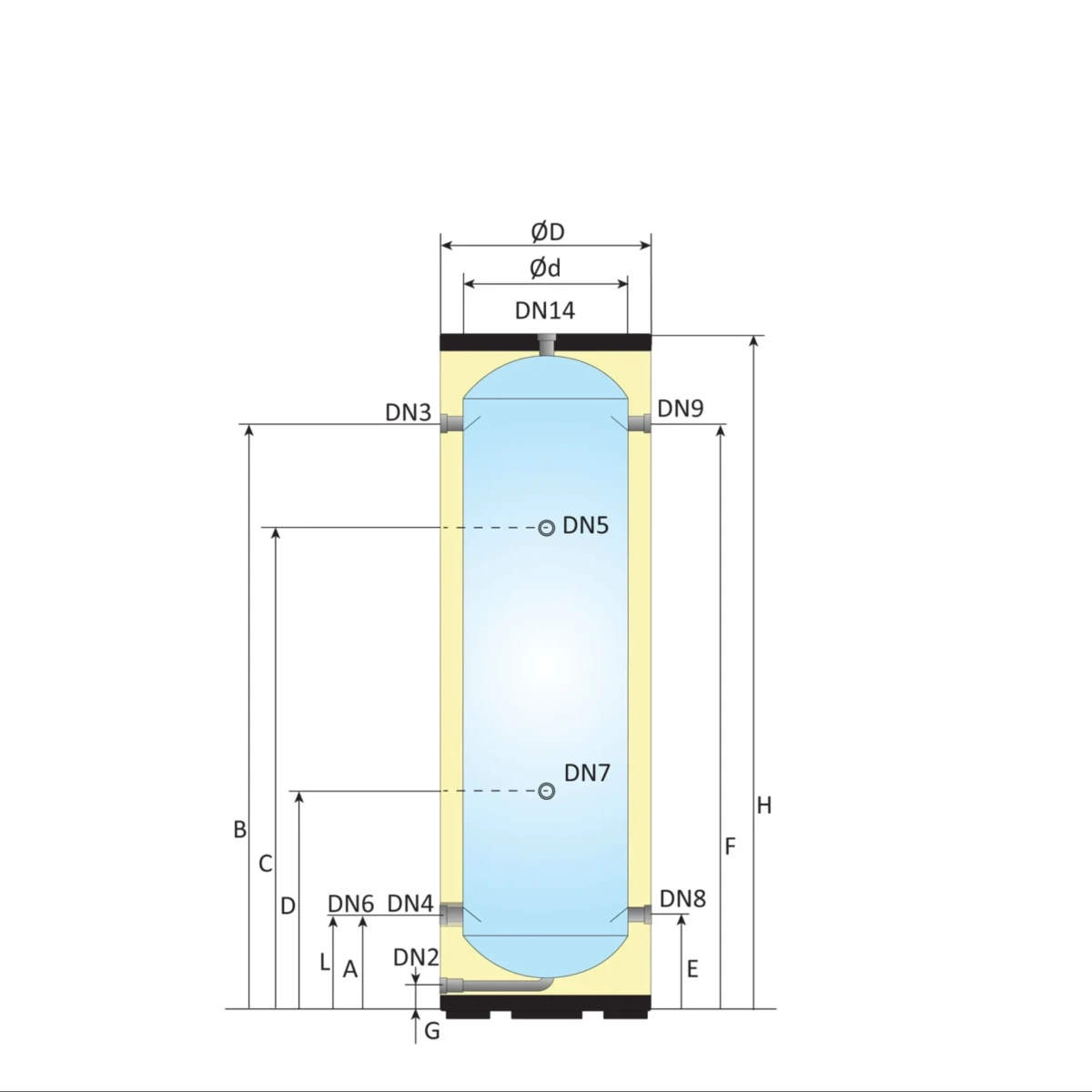 RVS buffervat BT-160 - 160L - Afbeelding 5