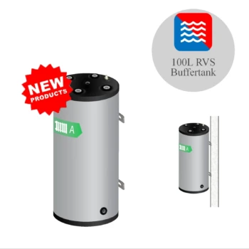 RVS Buffertank BT - boven aansluitingen - wandmontage - 100L