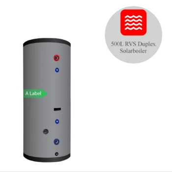 RVS boiler - 500L - 1 L warmtewisselaar