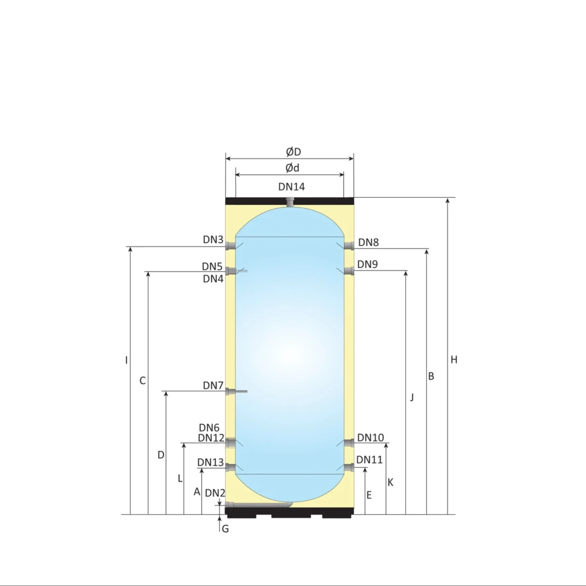 RVS buffervat BT-400 - 400L - Afbeelding 5