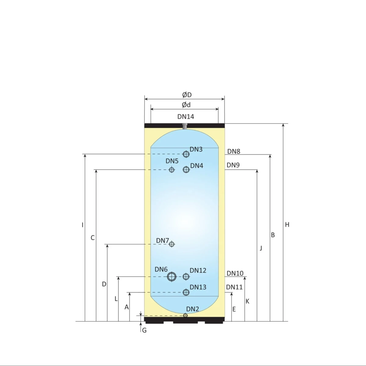 RVS buffervat BT-400 - 400L - Afbeelding 6